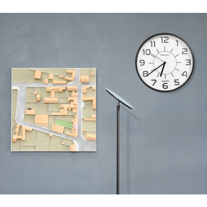 Wandklok Unilux Pop Ø 30.5cm kunststof zwart