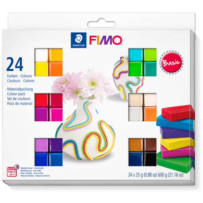 Boetseerklei Fimo soft set colour pack 24 kleuren