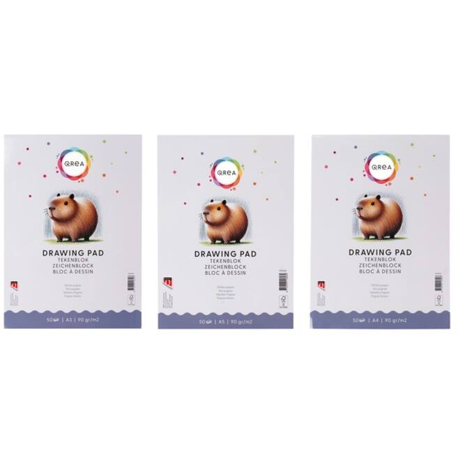 Tekenblok Qrea A4 50 vel 90gr gelijmd