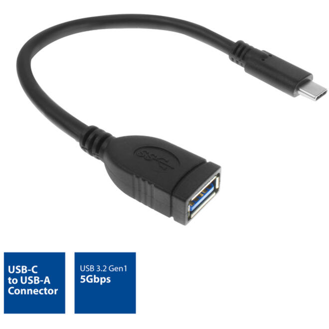 Kabel ACT USB 3.0 OTG USB-C male naar USB-A female