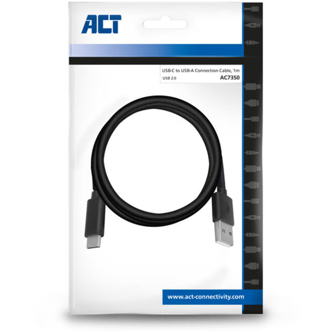 Kabel ACT USB 2.0 USB-A naar USB-C 1 meter