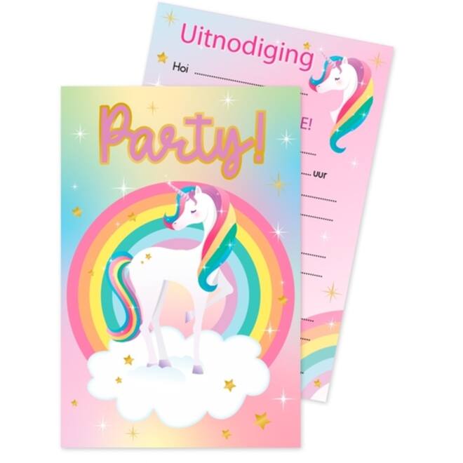 Uitnodigingskaarten Unicorn