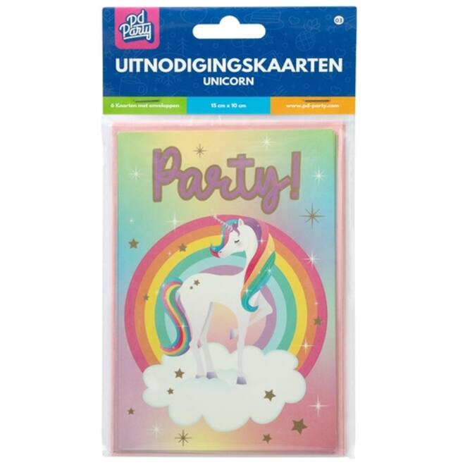 Uitnodigingskaarten Unicorn
