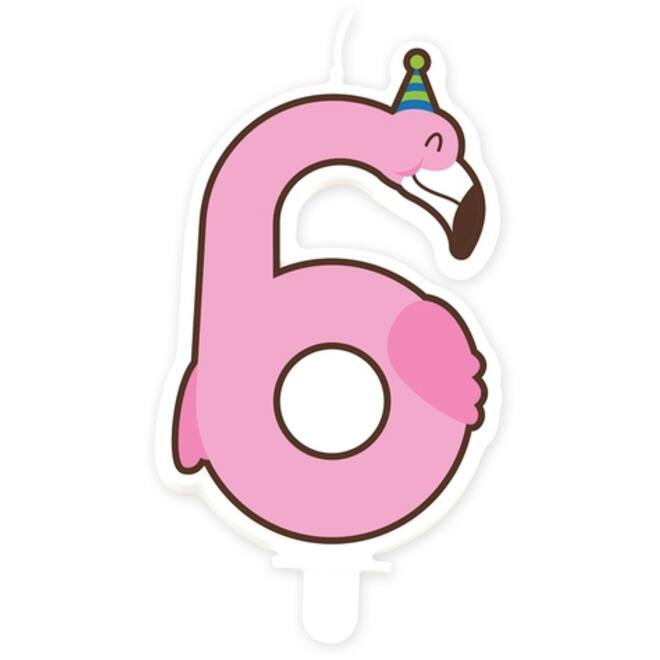 Jungle candle 6 Flamingo