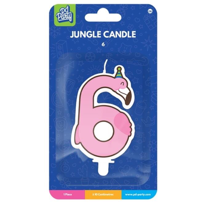 Jungle candle 6 Flamingo