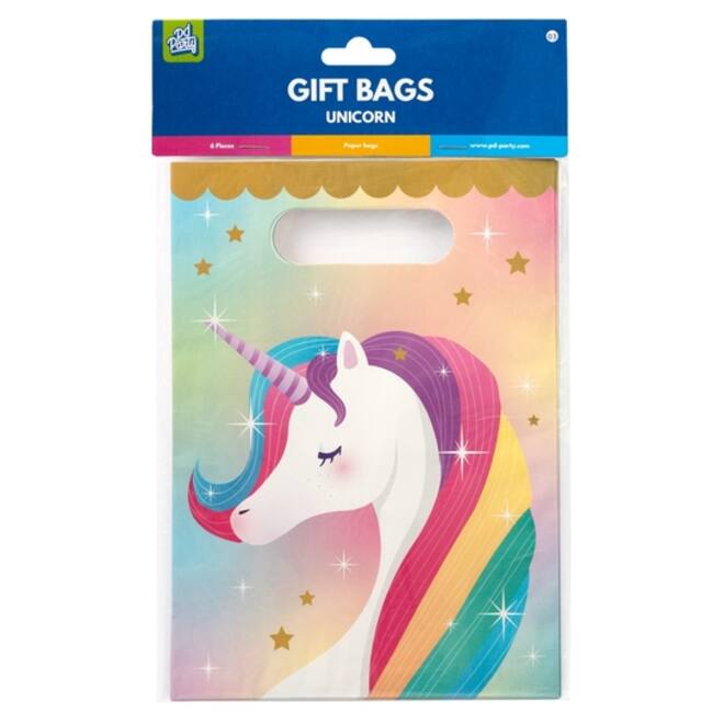 Cadeau tasjes Unicorn papier 23x16,5cm 6 stuks
