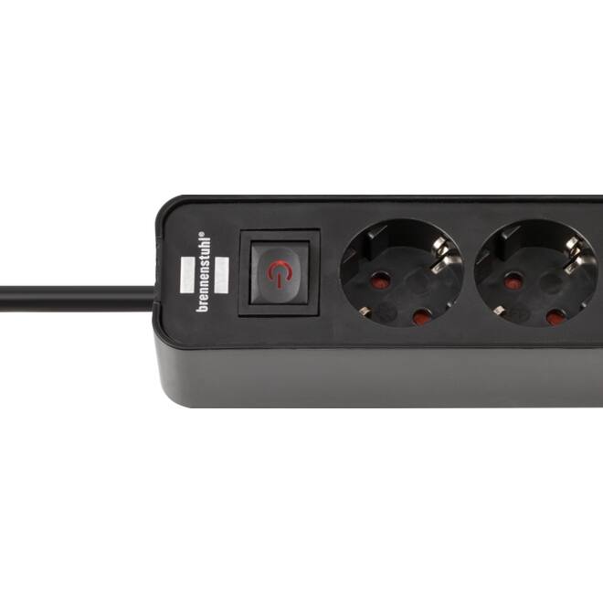Stekkerdoos Brennenstuhl Ecolor 4 voudig inclusief 2 USB C 1.5 meter zwart