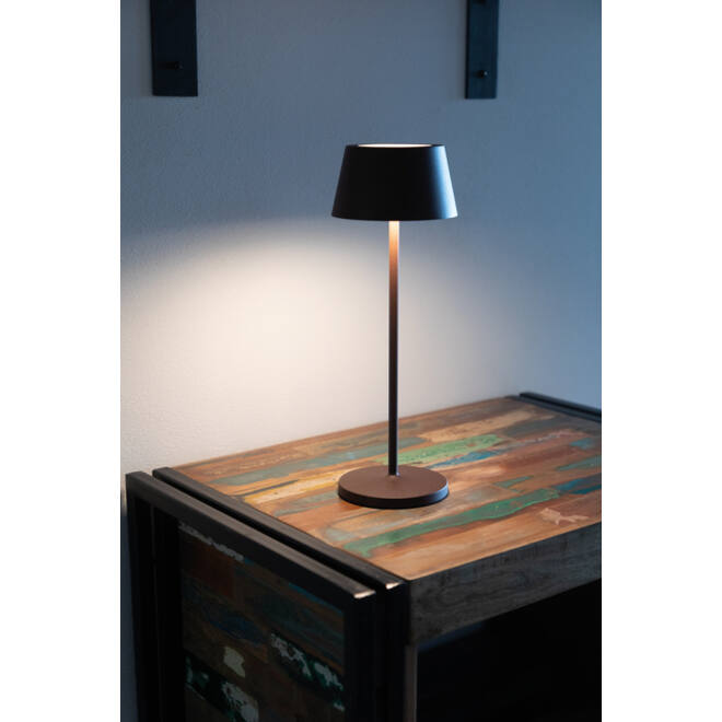 Tafellamp MAUL Nina LED oplaadbaar dimbaar bruin