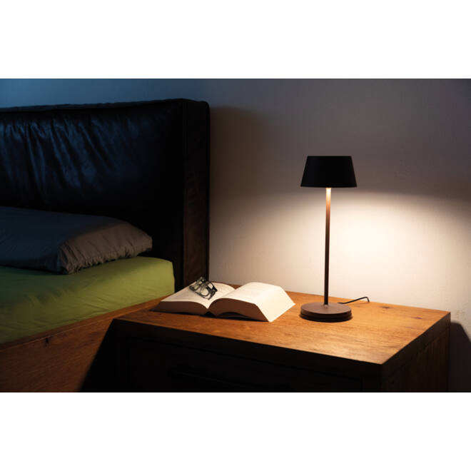 Tafellamp MAUL Nina LED oplaadbaar dimbaar bruin