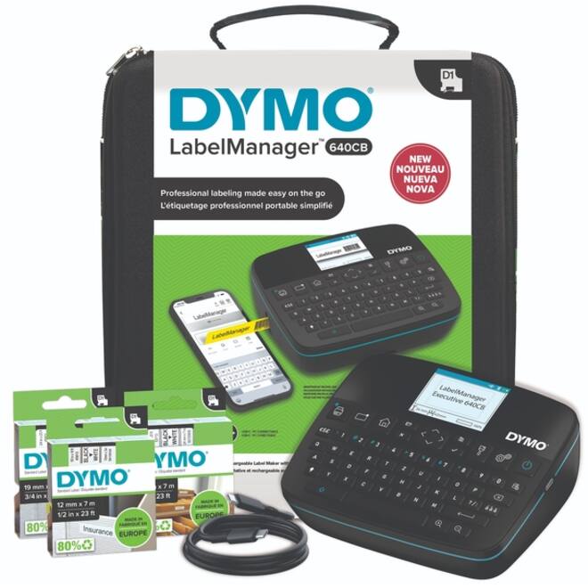 Labelprinter Dymo LabelManager Executive 640CB draagbaar qwerty 24mm zwart in koffer