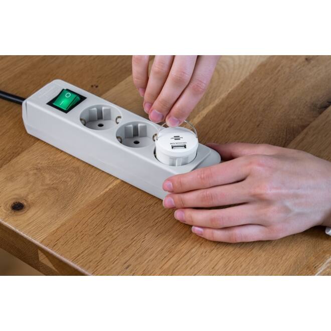 Stopcontactadapter Brennenstuhl USB A 2.4A wit