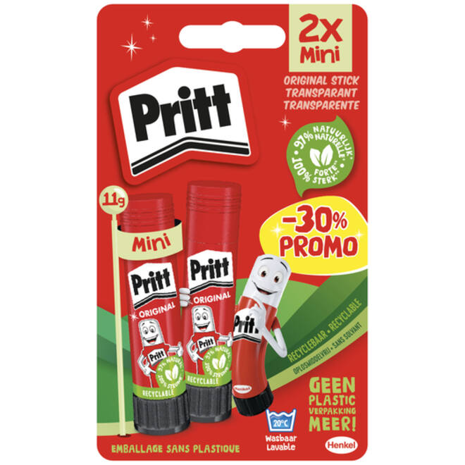 Lijmstift Pritt Stick Original 11gr blister à 2 stuks Promo