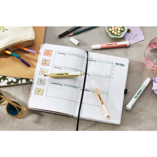 Markeerstift STABILO Swing cool nature colors deskset 18 stuks