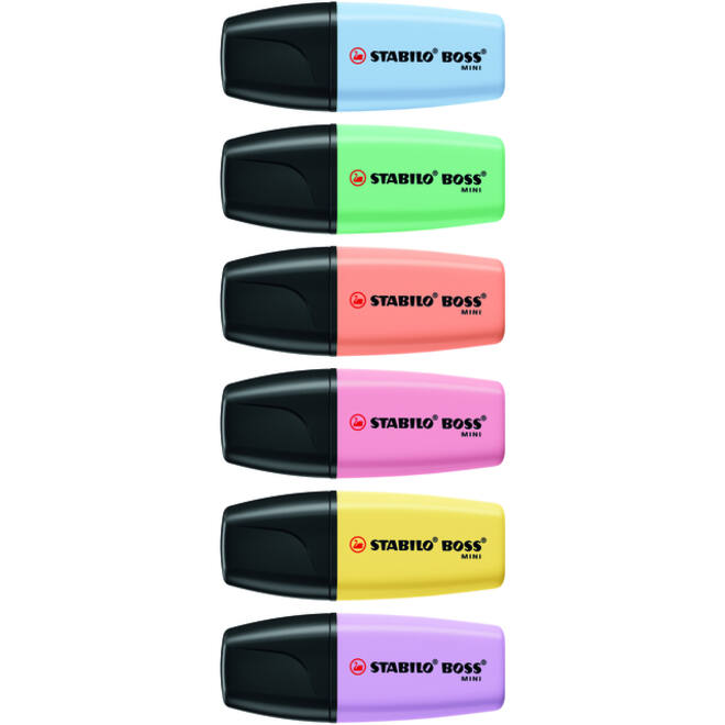 Markeerstift STABILO BOSS mini pastel assorti 6 stuks