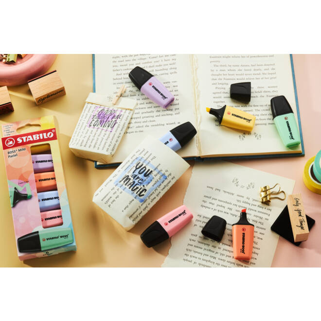 Markeerstift STABILO BOSS mini pastel assorti 6 stuks