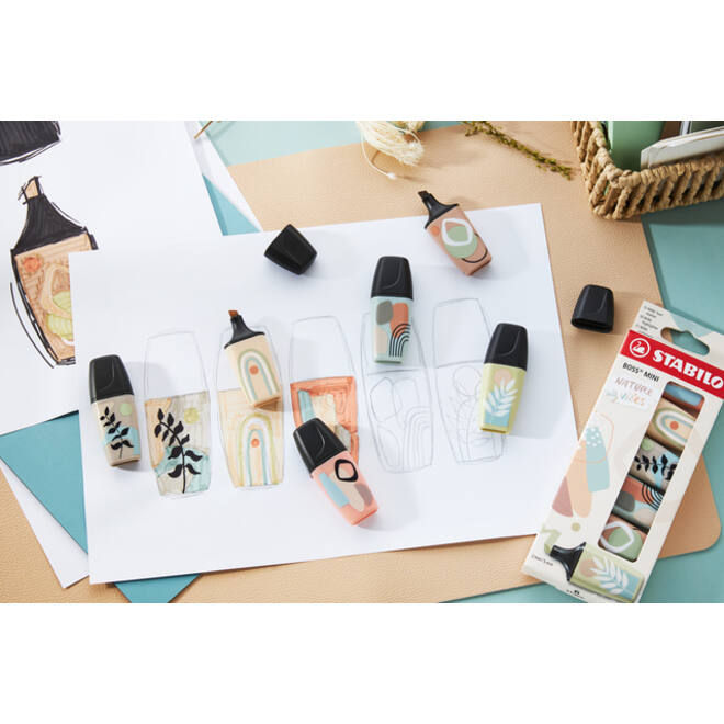 Markeerstift STABILO BOSS naturevibes assorti 6 stuks