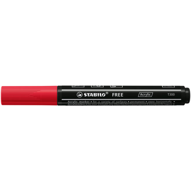 Acrylmarker STABILO Free Acrylic T300 karmijnrood
