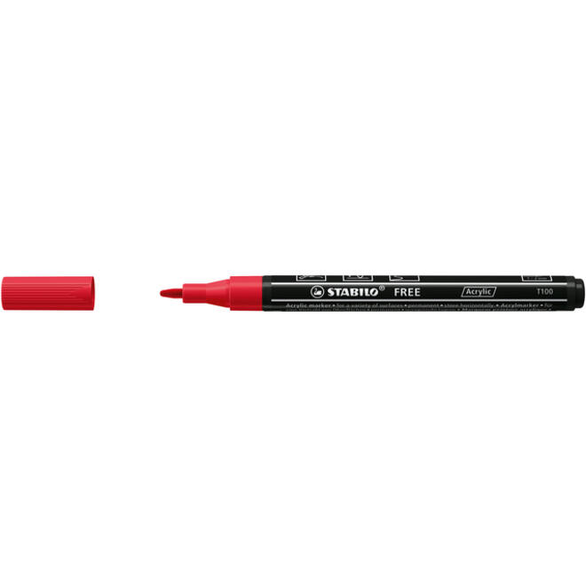Acrylmarker STABILO Free Acrylic T100 karmijnrood