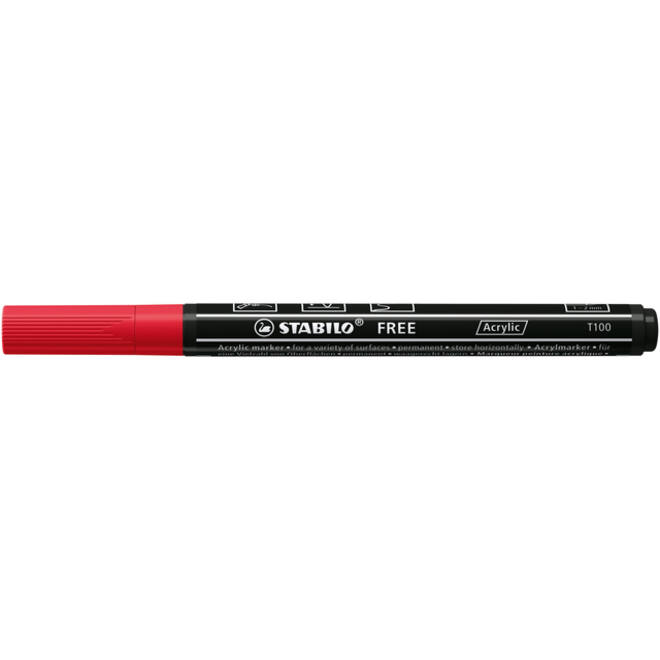 Acrylmarker STABILO Free Acrylic T100 karmijnrood
