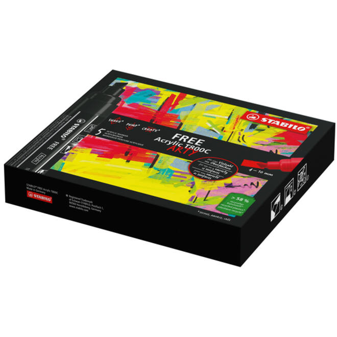 Acrylmarker STABILO Free Acrylic T800C karmijnrood
