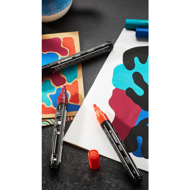 Acrylmarker STABILO Free Acrylic T300 donkerblauw