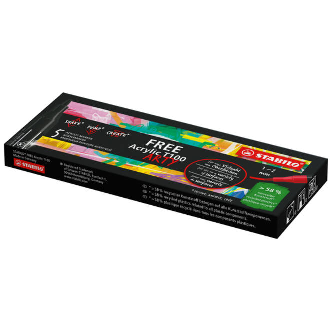 Acrylmarker STABILO Free Acrylic T100 wit