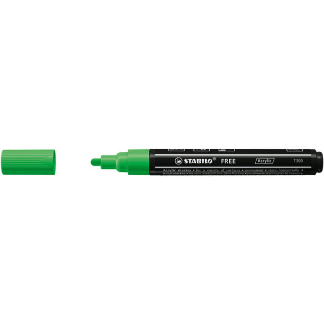 Acrylmarker STABILO Free Acrylic T300 bladgroen
