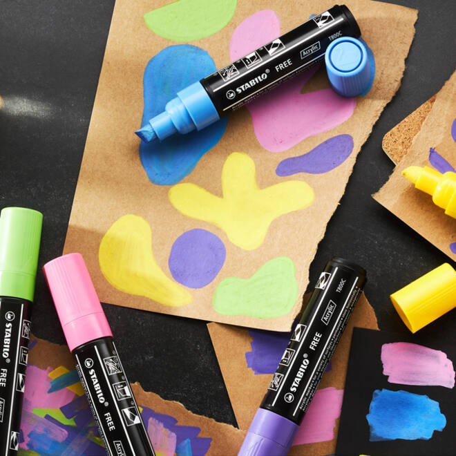 Acrylmarker STABILO Free Acrylic T800C Seaside assorti 5 stuks