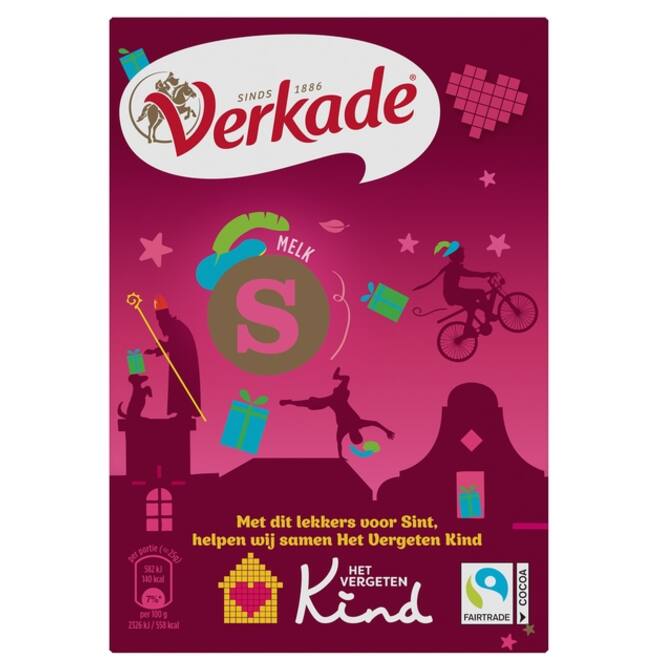 Chocoladeletter Verkade melk S 65 gram