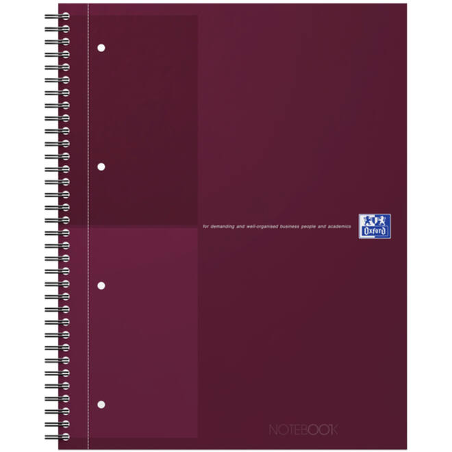 Spiraalblok Oxford International Notebook A4+ lijn rood