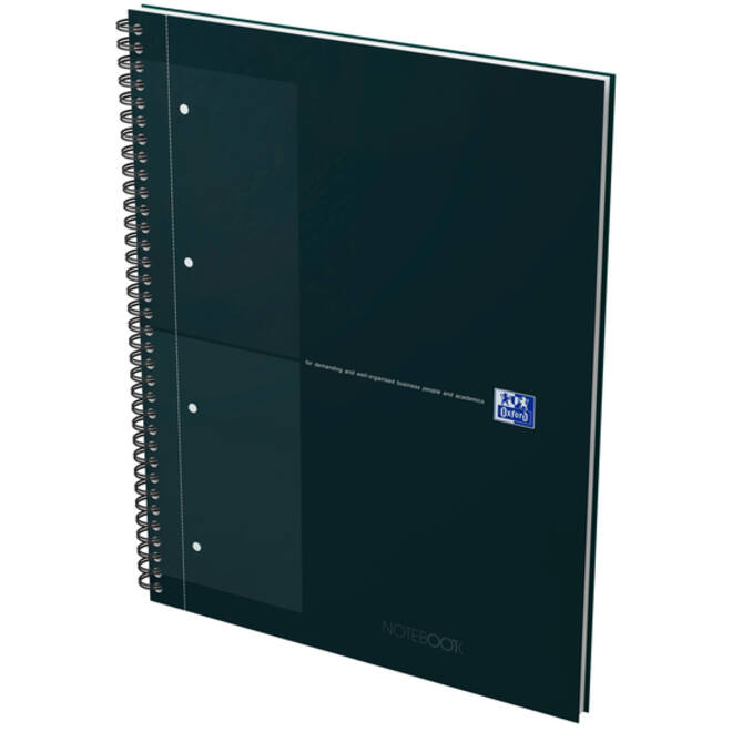 Spiraalblok Oxford International Notebook A4+ ruit 5X5mm zwart