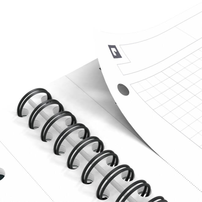 Spiraalblok Oxford International Notebook A4+ ruit 5X5mm zwart
