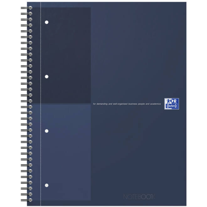 Spiraalblok Oxford International Notebook A4+ lijn blauw
