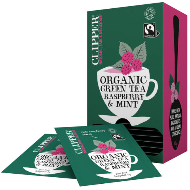 Thee Clipper green raspberry mint bio 25 zakjes