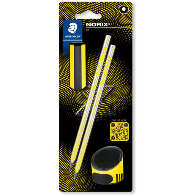 Potlood Staedtler Norix HB blister à 2 stuks zwart-geel