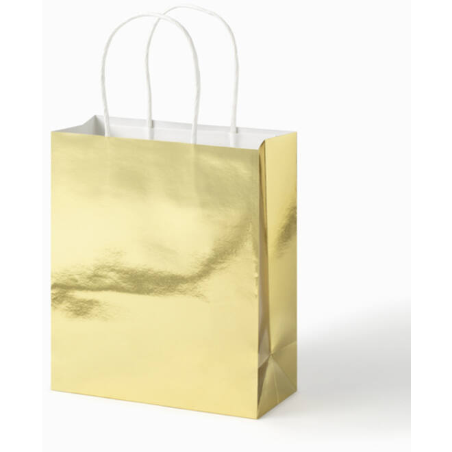 Cadeautas Folia goud kraft 24x31x12cm 20 stuks