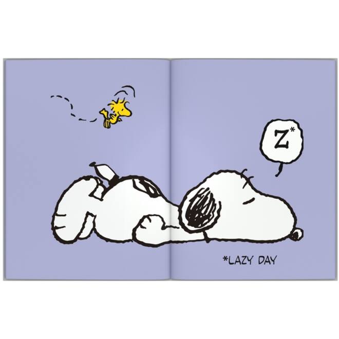 Schoolagenda 25-26 Lannoo Snoopy 1dag/1pagina met inserts lila
