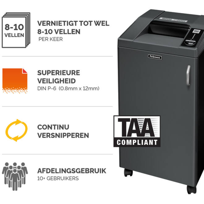 Papiervernietiger Fellowes Fortishred 3250SMC snippers 0,8x12mm