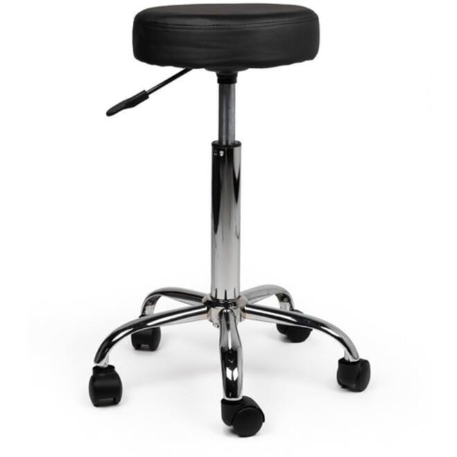 Tabouret kruk Office standaard met gasveer harde wielen zw