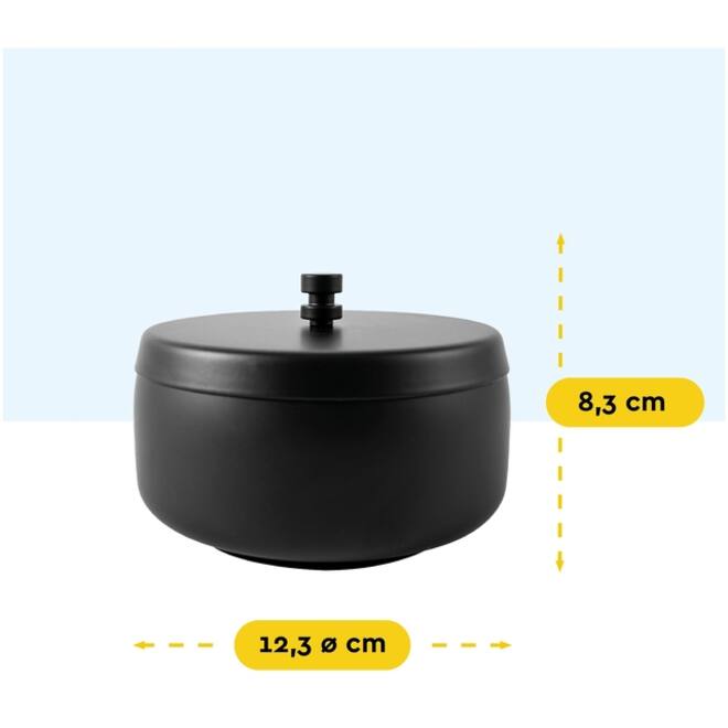 Asbak BRASQ tafelmodel 1 liter met deksel AT700 zwart