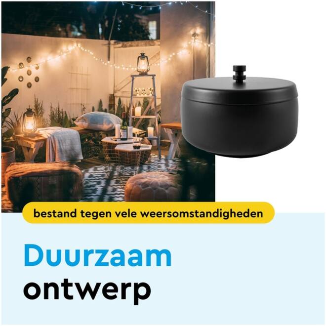 Asbak BRASQ tafelmodel 1 liter met deksel AT700 zwart