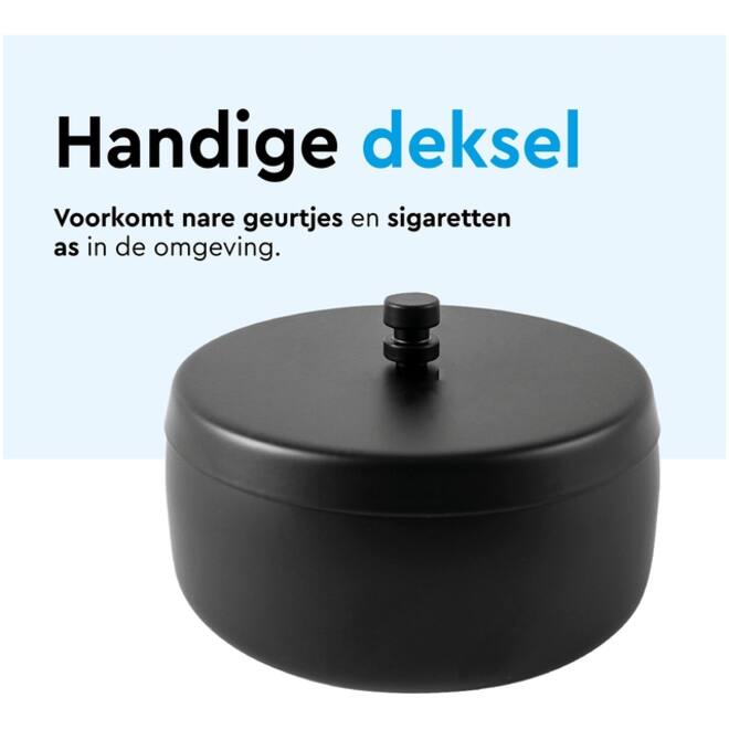 Asbak BRASQ tafelmodel 1 liter met deksel AT700 zwart