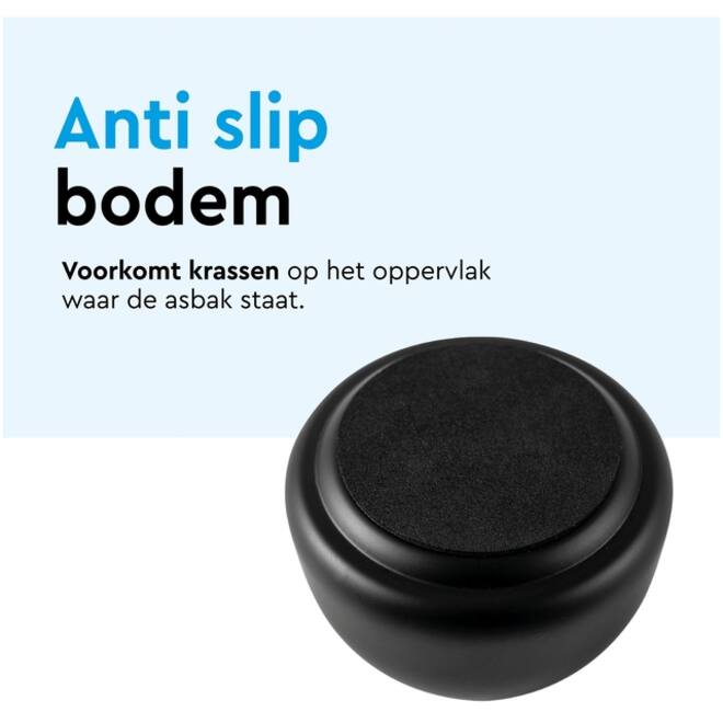 Asbak BRASQ tafelmodel 1 liter met deksel AT700 zwart