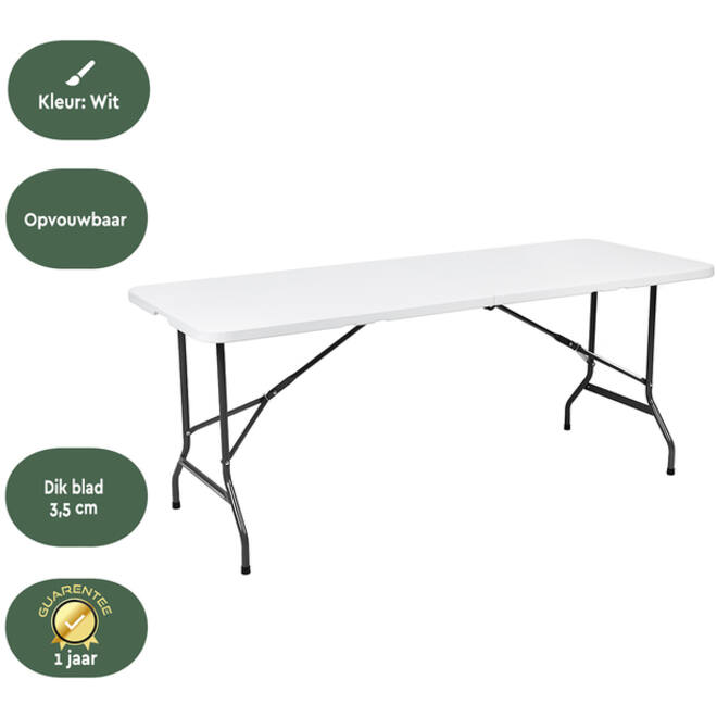 Vouwtafel BRASQ 180x70x74cm FT180 wit