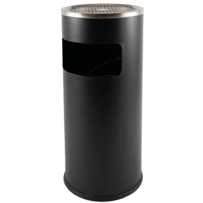 Afvalbak met asbak BRASQ 11 liter AT500 zwart