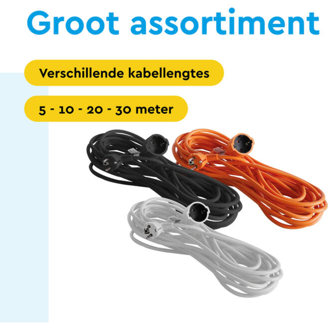 Verlengkabel BRASQ 30m oranje