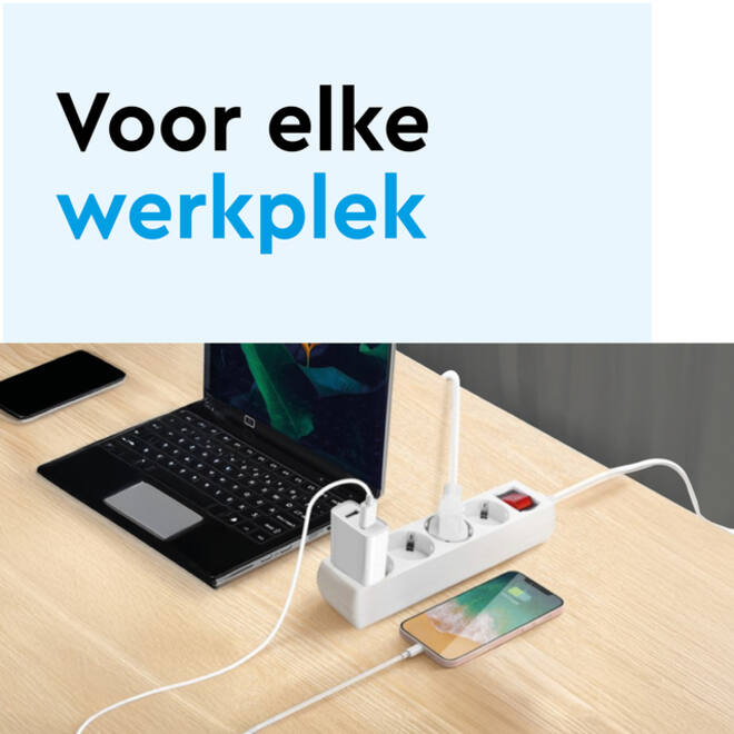 Stekkerdoos BRASQ 6 voudig 5 meter zwart