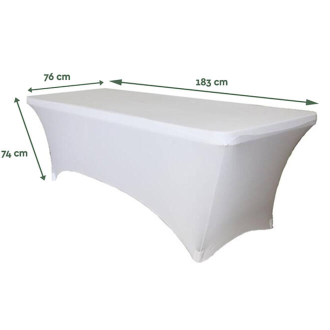Tafelrok BRASQ 183x76x74cm wit