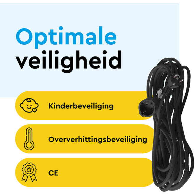 Verlengkabel BRASQ 20m zwart