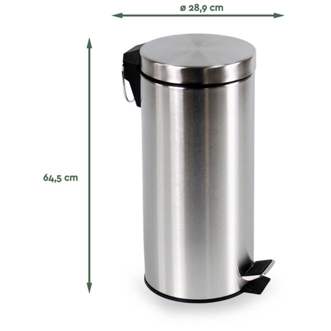 Pedaalemmer BRASQ 30 liter rvs